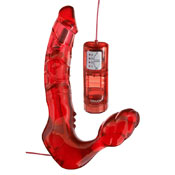 Dildo doble sin arnés y con vibración Dildo doble sin arnés y con vibración