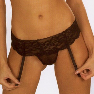 Tanga de cintura ancha con liguero