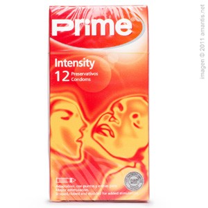 Prime intensity, 12 condones con puntos y estrías