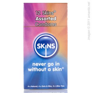 12 Condones Skins variaditos