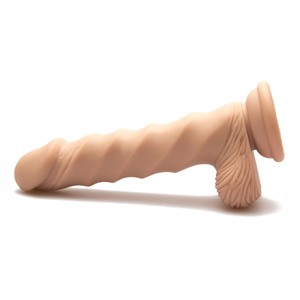 ROBERT 19cm, Dildo ondulado de silicona platino con ventosa