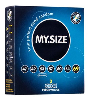MY.SIZE, 3 condones alemanes en 7 tallas diferentes