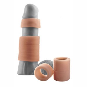 Aumenta el grosor de tu pene, pack de 4 anillas color Negro