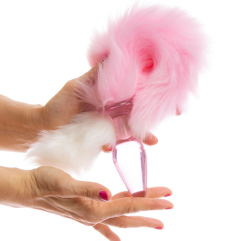 PINKY  Plug anal de cristal con cola de zorra