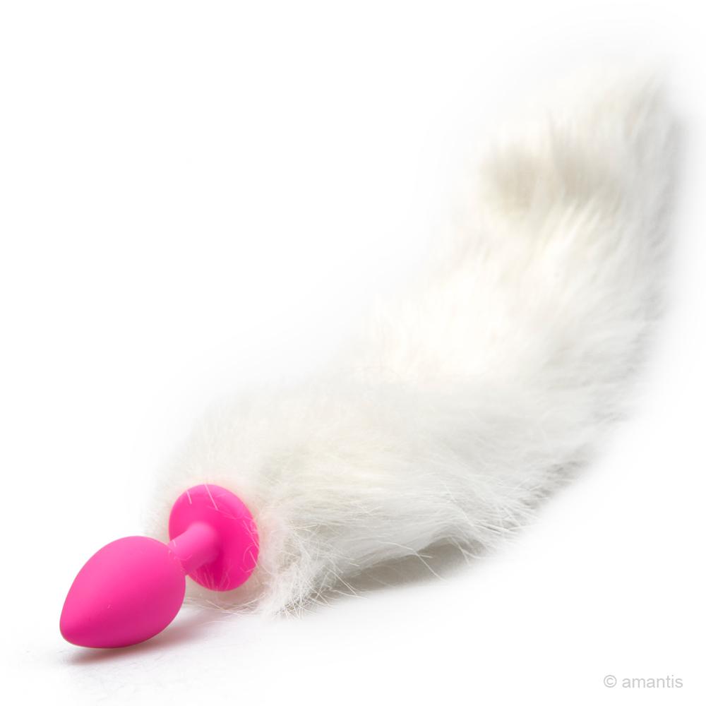 SAUVAGE CAT- Plug rosa con cola blanca o negra