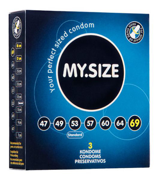 MY.SIZE, 3 condones alemanes en 9 tallas diferentes