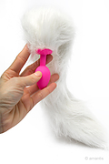 SAUVAGE CAT- Plug rosa con cola blanca o negra